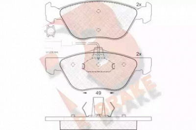R BRAKE rb1283 -  Комплект тормозных колодок, дисковый тормоз